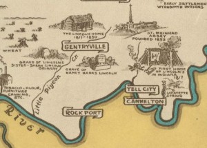 Lincoln sites - Indiana map