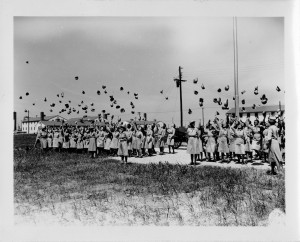 A graduating class of WACs celebrating their induction into the U.S. Army, August 10, 1943