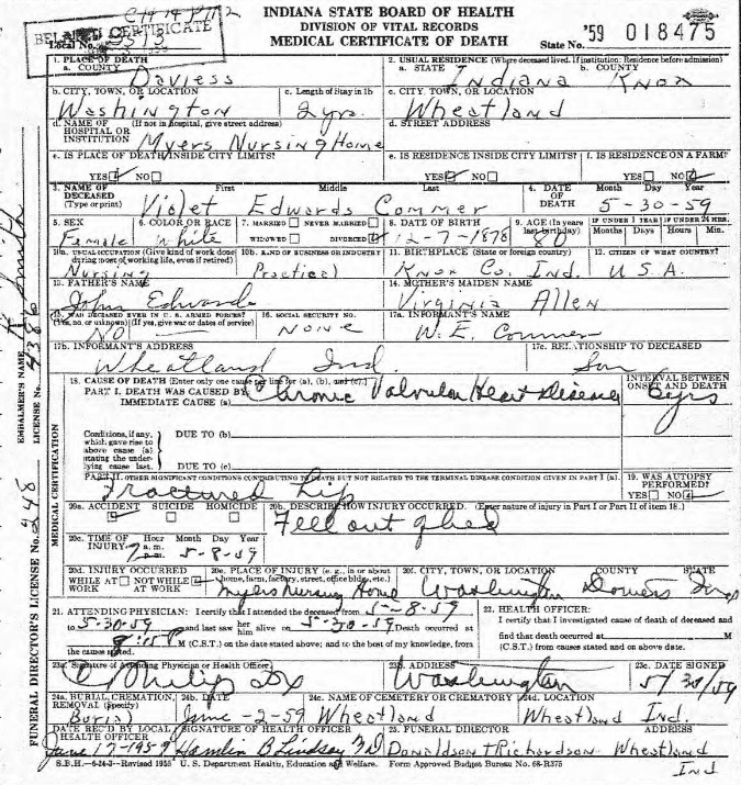 Finding Indiana birth marriage and death records online Indiana