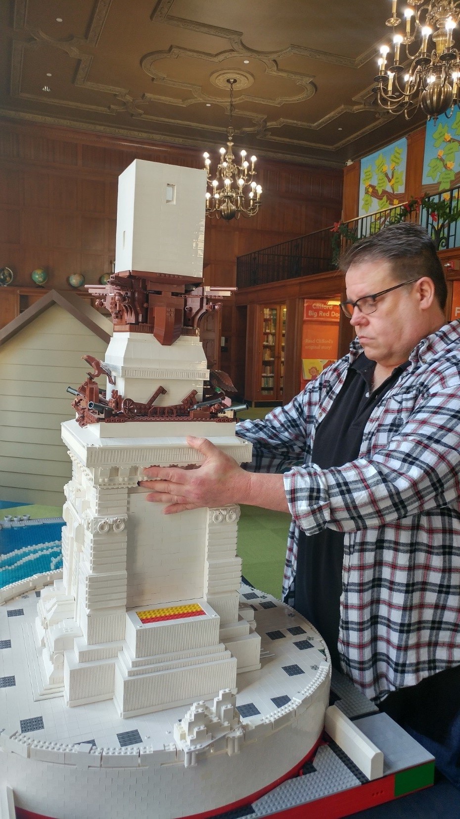 Lego Soldiers and Sailors Monument is installed the Indiana State Library | Indiana State Library