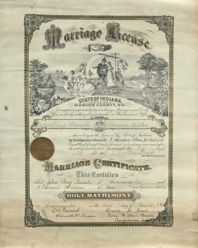 Finding Original Marriage Records Indiana State Library